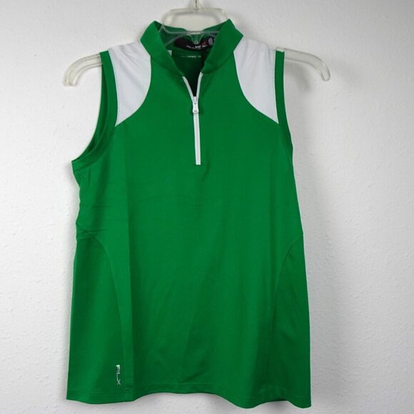 RLX Ralph Lauren Golf Polo Shirt Women's Size XS Green 1/4 Zip Wicking - Picture 1 of 10
